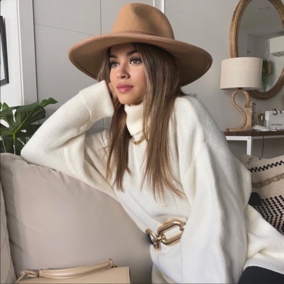 Zara Wide Brim Wool Hat - Picture 1 of 17